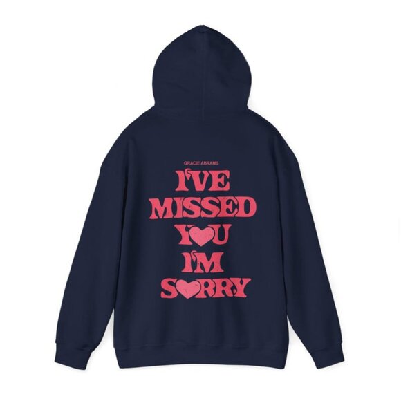 NWT Gracie Abrams Hoodie, I Miss You I'm Sorry Hoodie, Fan Made Merch, Two Side - Picture 2 of 4